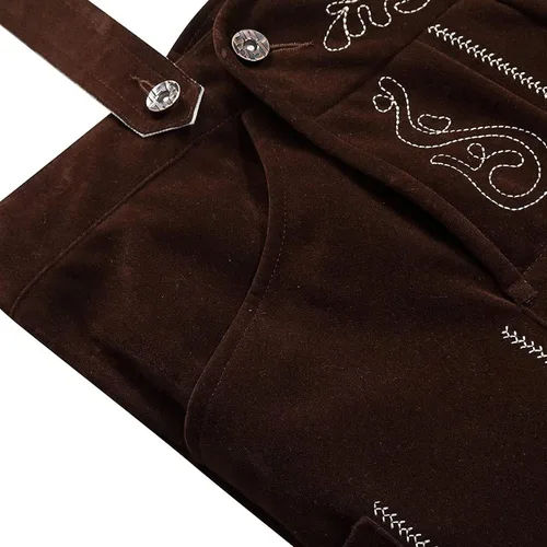 Vista 4 de GloryStar Lederhosen - Pantalones de cuero para hombre alemán bávaro para el Oktoberfest