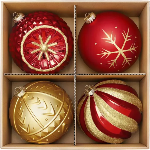Vista 14 de SHareconn 30 bolas de árbol de Navidad de 2.36 pulgadas, adornos en blanco Blanco y negro