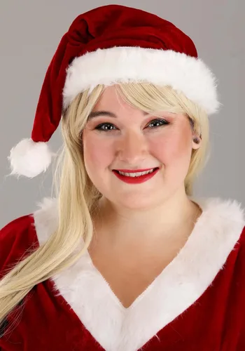 Vista 3 de Plus Size Mrs. Claus Sweetie Costume Dress for Women, Red Santa Claus Christmas Dress Holiday Outfit & Santa Hat