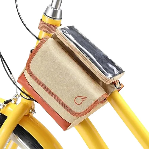 Vista 11 de sixthreezero Bolsa de bicicleta de montaje en marco, bolsa universal impermeable para bicicleta, bolsas de almacenamiento de carga de doble cara