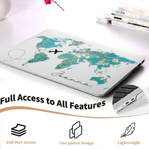Vista 5 de Funda para laptop compatible con MacBook Air de 15 pulgadas, versión 2026-2023 M5 A3448 M4 A3241 A3114 M3 A2941 M2 Chip con pantalla de retina Mapa