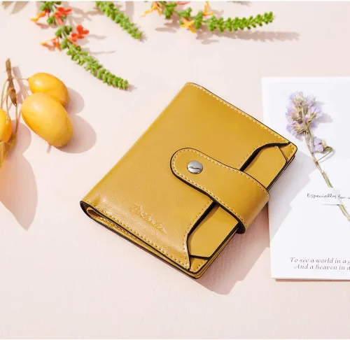 Vista 7 de BOSTANTEN - Billetera de cuero para mujer con bloqueo RFID, pequeña, con cremallera, de bolsillo, para tarjetas, con ventana para documento