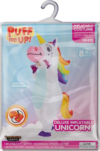 Vista 7 de Spooktacular Creations Disfraz inflable para adulto, cuerpo completo montando un unicornio para fiesta inflable de Halloween