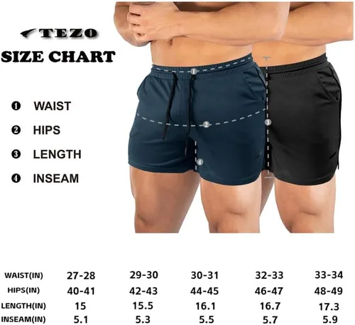 Vista 7 de TEZO Pantalones cortos de entrenamiento para hombre, 5 pulgadas, para gimnasio, atletismo, correr, entrenamiento, de secado rápido, pantalones