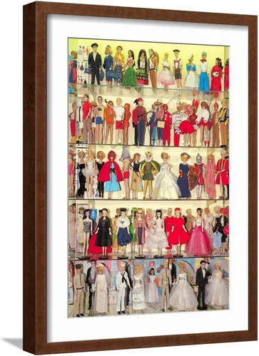 Vista 11 de ART Impresión artística de pared Barbie Doll Collection, retro sobre marco negro, 17 x 23 pulgadas