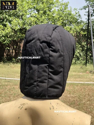 Vista 5 de NauticalMart Gorra acolchada de algodón renacentista medieval negro para casco, Chainmail Coif, Negro