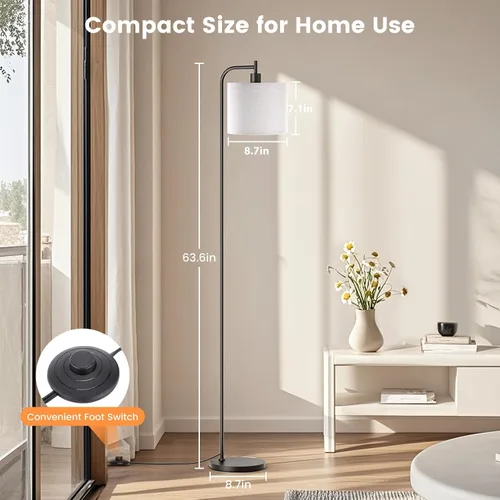 Vista 4 de SIBRILLE Lámpara de pie con pantalla de lino, lámpara de pie alta regulable con control remoto y 3 temperaturas de color, modernas lámparas de pie