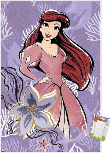 Vista 10 de Disney Ultimate Princess Celebration - Póster de pared de Ariel, 22.4 pulgadas de largo x 14.7 pulgadas, versión enmarcada en madera de granero