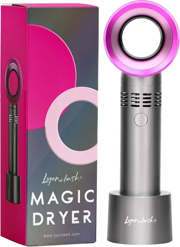 Vista 8 de Lyon Lash Portable USB Rechargeable Bladeless Mini Fan/Air Conditioning Blower/Handheld Cooling Dryer, Essential Eyelash Extension Supplies, Dries