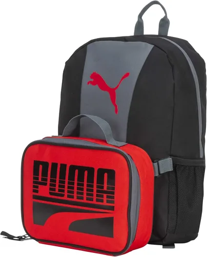 Vista 2 de PUMA - Combo de juego de mochila y lonchera para niños NegroGrisRojo