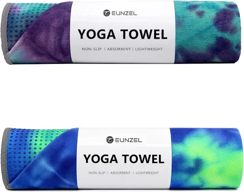 Vista 20 de Eunzel Toalla de yoga, toalla para esterilla de yoga caliente con puntos de agarre, absorbente de sudor, antideslizante, para yoga caliente, pilates