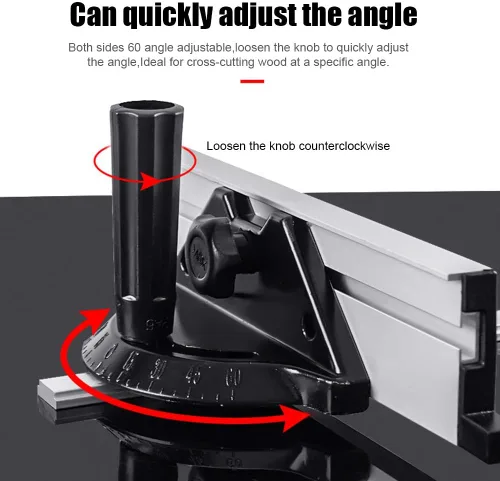 Vista 3 de Yuhoo Sistema de valla de calibre inglete, herramientas de carpintería, bloque de empuje con regla de placa angular, medidor de inglete de precisión