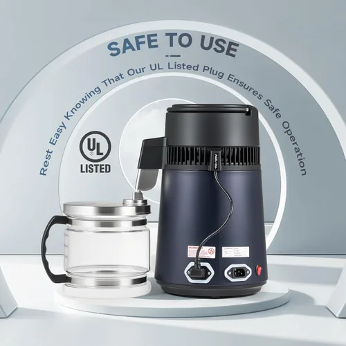 Vista 7 de CO-Z Destilador de agua de 1.1 galones, máquina de agua destilada de 4L para encimera con olla de vidrio, purificador de agua destilada de 750W