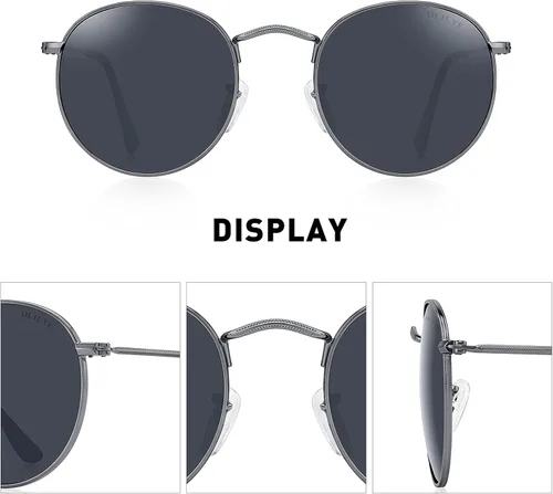 Vista 3 de Gafas de sol polarizadas redondas clásicas para mujeres y hombres vintage retro gafas de sol