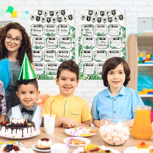 Vista 7 de Zhanmai Póster de tabla de cumpleaños de eucalipto para el aula, 12 x 18 pulgadas, juego de decoración de tablón de anuncios de cumpleaños