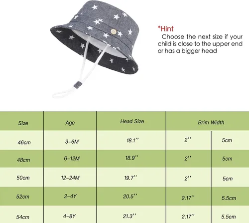 Vista 3 de Sombrero de protección solar para bebé, ala ancha, sombrero de playa para niños y niñas, gorra ajustable para niños