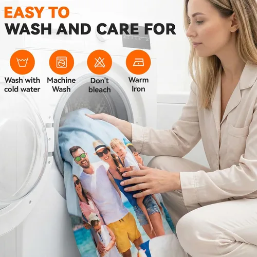 Vista 4 de Juego de ropa de cama personalizada con imagen, texto, logotipo, 1 funda de edredón y 2 fundas de almohada, diferentes tamaños personalizables