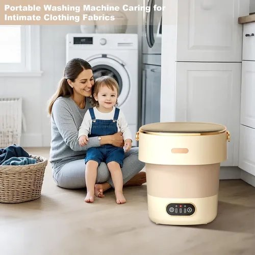 Vista 2 de Mini lavadora y secadora portátil, mini lavadora de 13 litros, lavadora portátil, 3 modos de limpieza totalmente automática, lavadora plegable