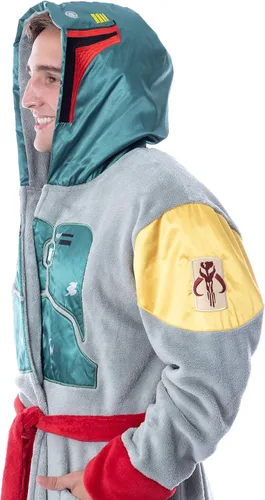 Vista 5 de INTIMO Star Wars Boba Fett Bounty Hunter - Bata de baño de forro polar para hombres y mujeres, Multi