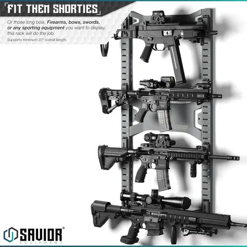 Vista 2 de Savior Equipment Sistema de rack de pared de acero resistente, paneles de pared de acero resistente, almacenamiento de montaje en pared, 5 o 10 Gris