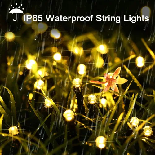 Vista 3 de Lyhope Luces de Navidad, 200 luces LED de 72 pies, 8 modos, funciona con pilas, impermeables, para exteriores e interiores, patio, césped, paisaje