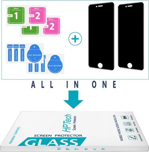 Vista 7 de Protector de pantalla de privacidad para iPhone SE 3/SE 2022/SE 2/SE 2020/8/7 Vidrio templado antiespía, antiespía, antiarañazos, sin burbujas