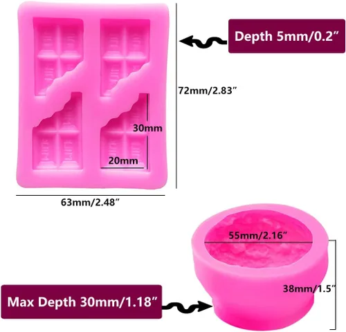 Vista 2 de 3 moldes de silicona para helado 3D, para cera derretida, jabón, pasteles, moldes en forma de bola de TuNan + 1 molde de chocolate para decoración