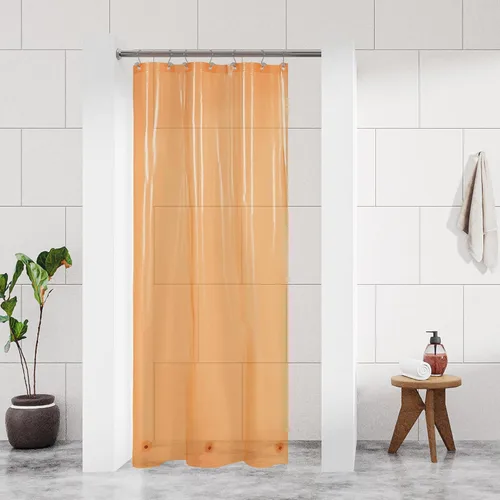 Vista 29 de Barossa Design - Forro de cortina estrecho de PEVA para ducha, con 3 imanes, impermeable, para cabina de baño pequeña, sin PVC, ojales metálicos