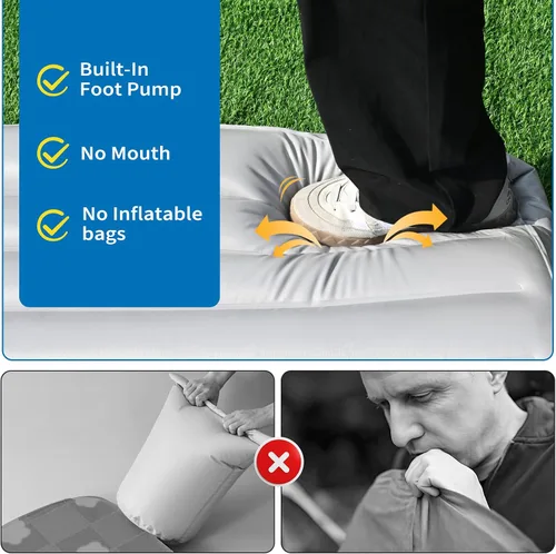 Vista 5 de ABCPET Cama inflable para perros pequeños, para viajes al aire libre, con funda extraíble, cama inflada impermeable para perros de verano con parte