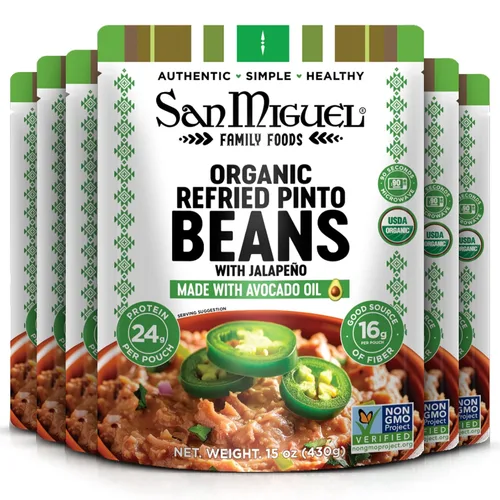 Vista 10 de Frijoles Charro para microondas San Miguel con chorizo, 1.09 oz de proteína