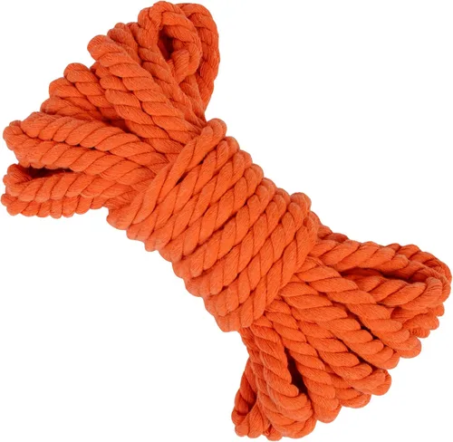 Vista 26 de Cuerda de macramé gruesa de 0.315 in x 32.8 pies, cuerda de algodón trenzada de algodón natural, 3 capas para colgar en la pared, para colgar