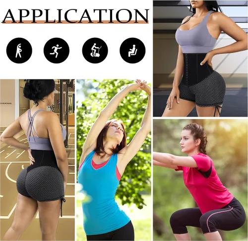 Vista 7 de FeelinGirl Sauna Shorts for Women Waist Trainer Leggings 2"3"9" High Waist Compression Workout Tummy Control Body Shaper