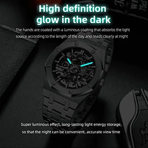 Vista 5 de CHENXI - Reloj mecánico automático de acero inoxidable para hombre