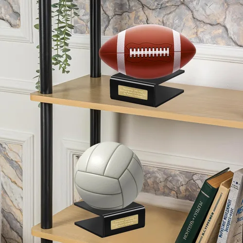 Vista 5 de Cooyes Soporte de bola de acrílico personalizable - Soporte de exhibición para baloncesto, fútbol, rugby, voleibol, fútbol, soporte para pelotas