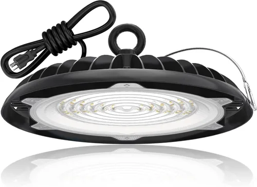 Vista 10 de HYPERLITE UFO LED High Bay Light: 150W 19500LM High Bay LED Luces de tienda con enchufe de 6 pies - 5000K IP65 LED Warehouse Luces para taller