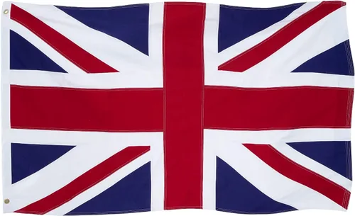 Vista 7 de Homissor Bandera británica de 12 x 18 pulgadas, bandera de barco de Inglaterra bordada, rayas cosidas, bandera del Reino Unido, 1 x 1.5, resistente