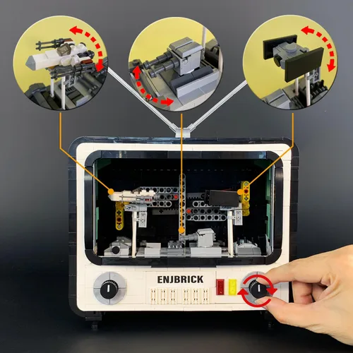 Vista 2 de Ideas - Juego de construcción de TV retro compatible con Lego para adultos, juguetes de Navidad para niños y niñas de 8 a 14 años, 1212 piezas