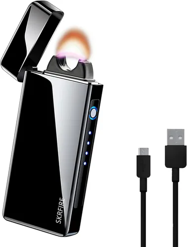 Vista 9 de SKRFIRE Encendedor USB resistente al viento – Arco eléctrico de alta potencia, encendedor de plasma recargable con linterna multimodo y pantalla