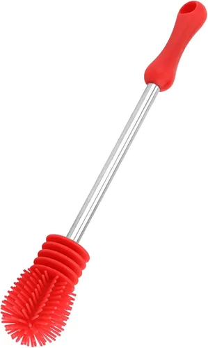 Vista 5 de Cepillo de silicona para botellas con mango largo, cepillo de silicona para botellas de cocina, limpiador de cepillo de botella de agua de 10.63