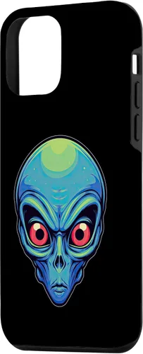 Vista 29 de iPhone 13 Pro Max Alien Face UFO Alien Head Funny Alien Case