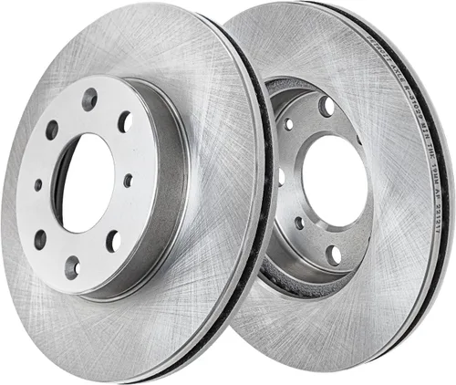 Vista 265 de Detroit Axle - Rotores de freno delantero para 04-13 Mazda 3 Rotores de frenos de disco 06-15 Mazda 5 Reemplazo: Rotor regular delantero de 11.81