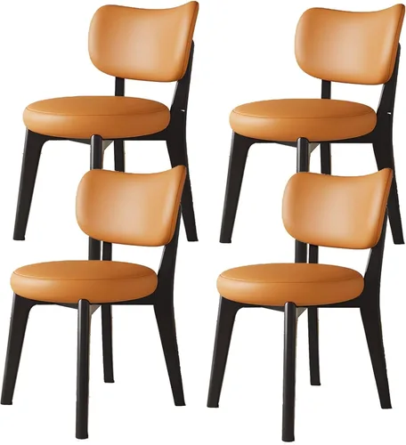 Vista 16 de Juego de sillas de comedor de madera de 1/2/4, sillas de cocina con respaldo curvo, silla de vestíbulo, silla de comedor tapizada, silla de comedor