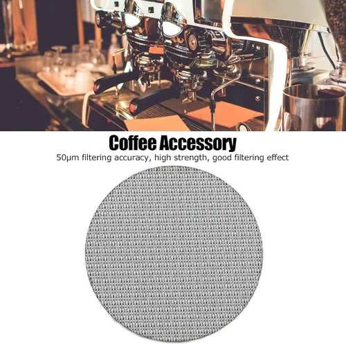 Vista 2 de Coffe Puck - Filtro de malla de malla reutilizable de acero inoxidable 316 con múltiples capas sinterizadas, para hacer café (2.303 in)