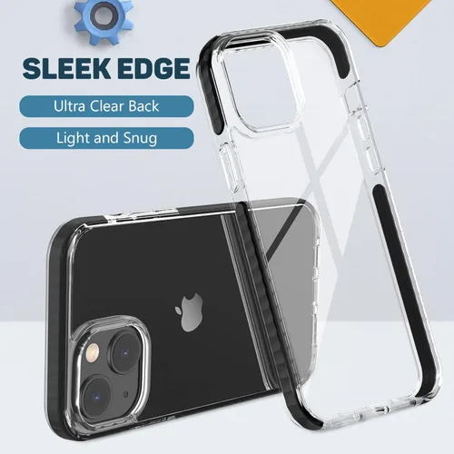 Vista 4 de MATEPROX Compatible con iPhone 14, transparente, delgada, transparente, a prueba de golpes, para iPhone 14 de 6.1 pulgadas 2022 (negro)
