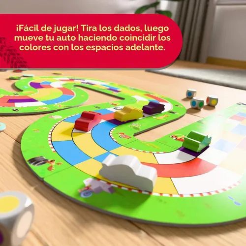 Vista 4 de HABA Monza Car Racing - Juego de mesa para niños, juego de estrategia a juego de colores, a partir de 5 años