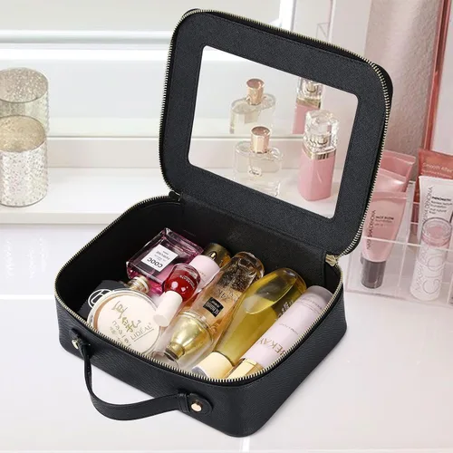Vista 3 de Bolsa de maquillaje transparente (negro L)