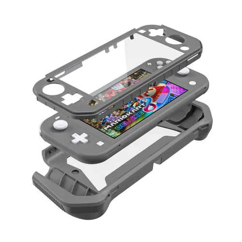 Vista 4 de iNOTOGG Compatible with Nintendo Switch Lite, Gray, Ergonomic Design Protective Case with Anti-Scratch Material, Includes Wet and Dry Wipes for