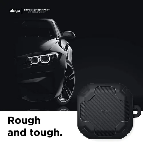 Vista 3 de elago Funda Armor para Samsung Galaxy Buds (FE, 2, 2 Pro, Pro, Live) (negro)