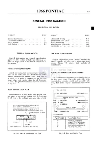 Vista 2 de 1966 Pontiac Tempest tienda Servicio Manual de reparación libro Encuadernación desconocida