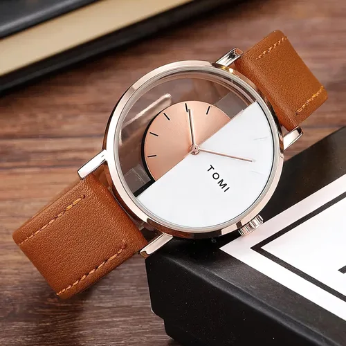Vista 4 de TOMI Reloj de pulsera de cuarzo de acero inoxidable para hombre, regalos para hombres, estudiantes, mujeres, él, marido, novio